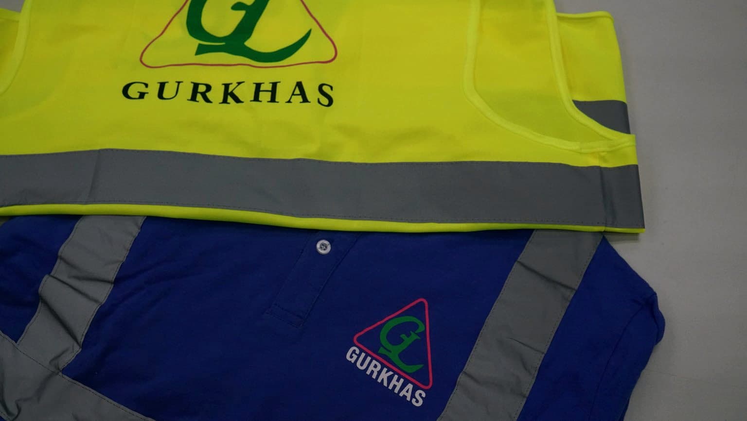 Gurkhas high-visibility work vest with the company monogram